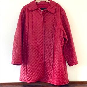 Neiman Marcus Long Leather Quilted Coat 2X EUC